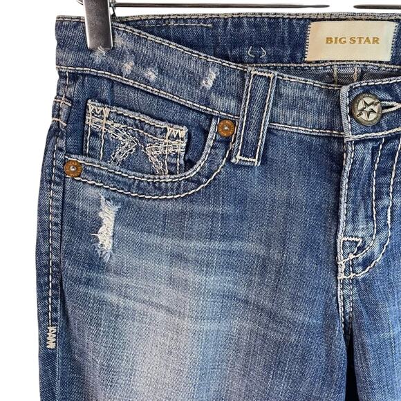 Big Star Distressed Denim Bermuda Shorts Size 27 - Picture 2 of 12